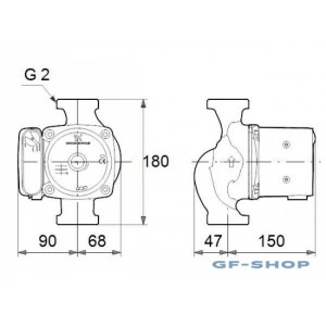 Насос циркуляционный Grundfos UPS 32-100 180