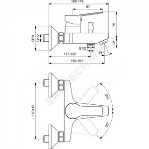 Смеситель для ванны с душем ENTELLA одноручный Ideal Standard BC236AA .