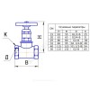 Клапан запорный латунь 15б1п Ду 32 Ру25 ВР прямой БАЗ БАЗ.А70.32