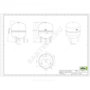 Гидроаккумулятор Refix DC 80 л 10 бар вертикальный Reflex 7309700