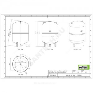 Гидроаккумулятор Refix DC 400 л 10 бар вертикальный Reflex 7363700