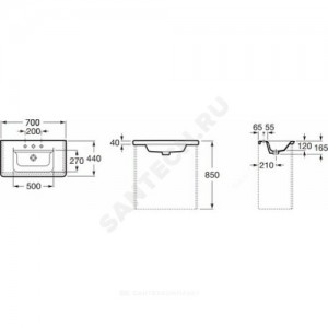 Умывальник мебельный The Gap Unik 70 Roca 327471000