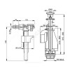 Арматура для бачка сливная/наливная боковое подключение кнопка хром 2/реж Alca Plast SA08K 3/8" CHROM