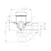 Трап регулируемый с гидрозатвором Дн 50/75 с нержавеющей решёткой 115х115мм горизонтальный/вертикальный выпуск HL HL80.1