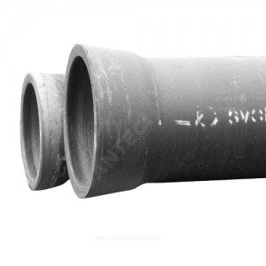 Труба чугун ВЧШГ Тайтон черная Ду 100 L=6м раструбная с ЦПП с наружным цинковым и лаковым покрытием Свободный Сокол