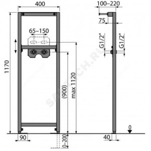 Инсталляция для смесителя Alca Plast A104B/1200