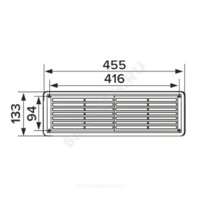 Решетка вентиляционная пластик 455х133 переточная Эра 4513РП