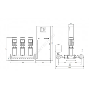 Установка повышения давления Hydro MPC-E 3 CRE64-1 Grundfos 99208389