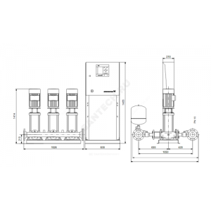 Установка повышения давления Hydro MPC-E 3 CRE45-3 Grundfos 98439509