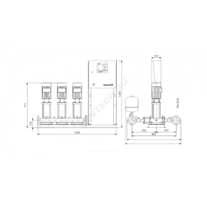 Установка повышения давления Hydro MPC-E 3 CRE5-16 U2 A-A-B-HVO Grundfos 99263616