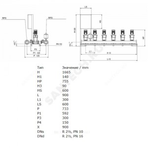 Установка повышения давления COR-3 HELIX V 604/SKw-EB-R Wilo 2799684