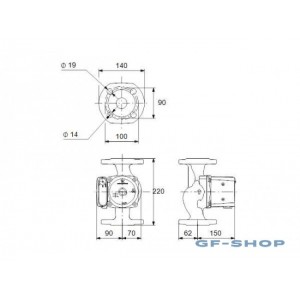 Насос циркуляционный Grundfos UPS 32-100 F 220