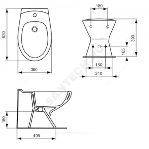 Биде напольное ECCO без комплекта Ideal Standard W804001