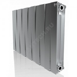 Радиатор биметаллический PianoForte 500 12 секций цвет: Silver Satin Royal Thermo RTPNSS50012