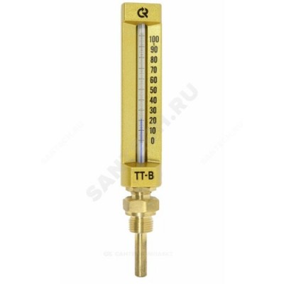Термометр жидкостной виброустойчивый прямой L=150мм G1/2" 100С ТТ-В-150 150/150 Росма 00000007736