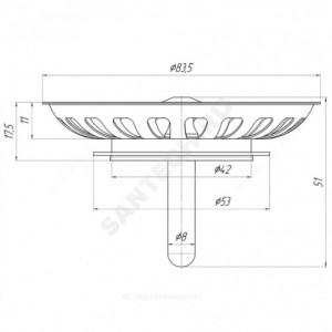 Решетка для сифона Эконом 3 1/2" АНИ Пласт M305 536772