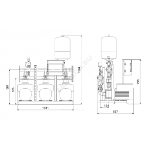 Установка повышения давления Hydro Multi-E 3 CME15-2 Grundfos 99133642