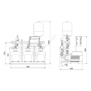 Установка повышения давления Hydro Multi-E 3 CME3-5 Grundfos 98494929