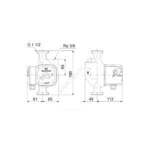 Насос циркуляционный с мокрым ротором UPS 25-40 A PN10 1х230В/50 Гц Grundfos 96281387