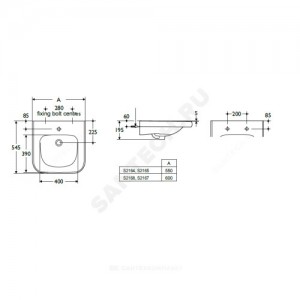 Умывальник хирургический CONTOUR 60 Ideal Standard S216801 .