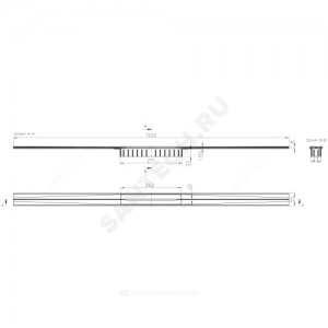 Решетка для душевого лотка InFloor нержавеющая сталь 1200х55 HL HL053S/120