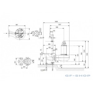 Насос канализационный Grundfos SL2.125.300.110.6.52E.S.Q.N.51D