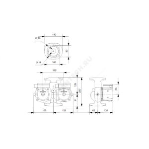 Насос циркуляционный с мокрым ротором UPSD 32-50 F PN6/10 сдвоенный 1х230В/50 Гц Grundfos 95906416