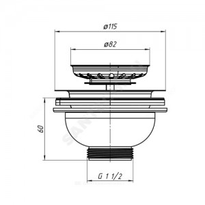 Выпуск для кухонной мойки 3 1/2" с нержавеющей решёткой D=115мм АНИ Пласт M250
