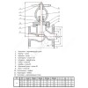 Клапан запорный чугун 15кч16нж Ду 50 Ру25 Тмакс=200 оС фл Китай