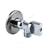 Кран шаровой латунный бытовой хром угловой 1043 G1/2"х3/8" Ру10 НР редуцированный бабочка Aquasfera 1043-01