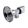 Кран шаровой латунный бытовой хром угловой 1043 G1/2"х3/8" Ру10 НР редуцированный бабочка Aquasfera 1043-01