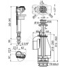 Арматура для бачка сливная/наливная нижнее подключение кнопка хром 2/реж Alca Plast SA08ASK 3/8" CHROM
