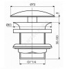 Клапан донный для умывальника латунь 1 1/4" хром слив, пробка D=72мм Ideal Standard J3291AA