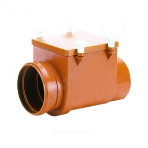 Клапан обратный канализационный коричневый Дн 125 б/нап с заслонкой из нерж стали, монтажным лючком HL 712