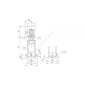 Насос многоступенчатый вертикальный CRT 4-4 A-P-A-E-AUUE PN25 3х220-240/380-415В/50 Гц Grundfos 96100797