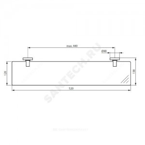 Полка подвесная матовое стекло IOM Ideal Standard A9124AA