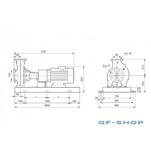 Насос консольный центробежный Grundfos NK 80-315/328 A2-F-A-E-BAQE