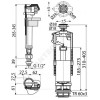 Арматура для бачка сливная/наливная нижнее подключение кнопка хром старт-стоп Alca Plast SA2000SK 1/2" CHROM