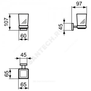 Стакан с держателем IOM Square Ideal Standard E2204AA