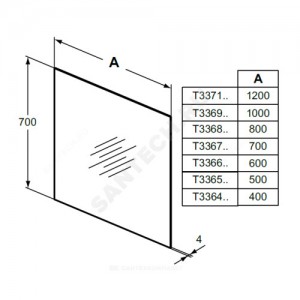 Зеркало без рамы MIRROR&LIGHT Ideal Standard T3366BH