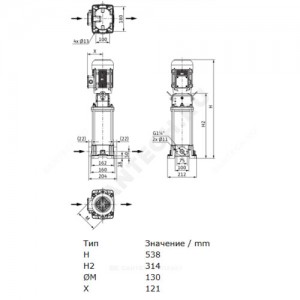 Насос многоступенчатый вертикальный HELIX FIRST V 606-5/25/E/S/400-50 PN16 3х400В/50 Гц Wilo 4201139