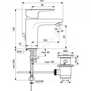 Смеситель для умывальника CERAPLAN III SLIM одноручный Ideal Standard BC560AA