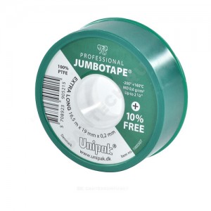 Лента ФУМ JUMBOTAPE 19ммх0,2ммх16,5м среда: вода Unipak 1000507