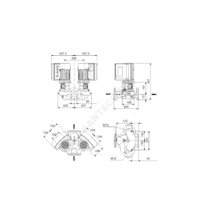 Насос ин-лайн с сухим ротором TPE2 D 50-60-N-A-F-A-BQQE PN6/10 сдвоенный 3х380-500В/50 Гц Grundfos 98438136