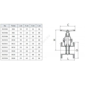 Задвижка чугун R55FLY МЗВГ обрезиненный клин Ду 100 Ру16 до +100 фл Giacomini R55FLY010