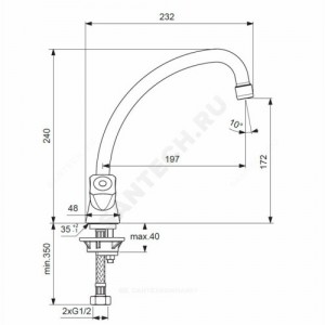 Смеситель для кухонной мойки серия PRACTIC двуручный Vidima BA231AA