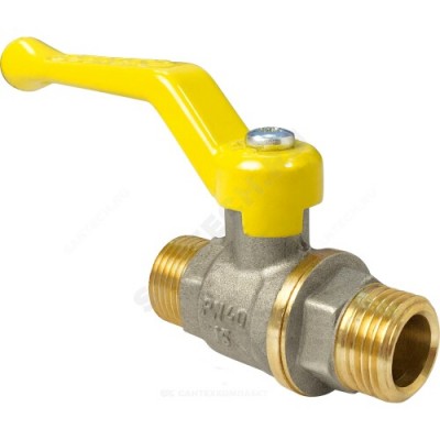 Кран шаровой латунь никель газ 11Б27фтМ Ду 20 Ру40 НР полнопроходной рычаг VALFEX VF.270.NR3.034