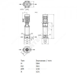 Насос многоступенчатый вертикальный HELIX V 404-1/16/E/S/400-50 PN16 3х400В/50 Гц Wilo 4201369
