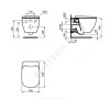 Унитаз подвесной TESI AquaBlade чёрный без сиденья Ideal Standard T0079V3
