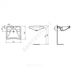 Умывальник хирургический ATLANTIS 67 Ideal Standard J040300 .